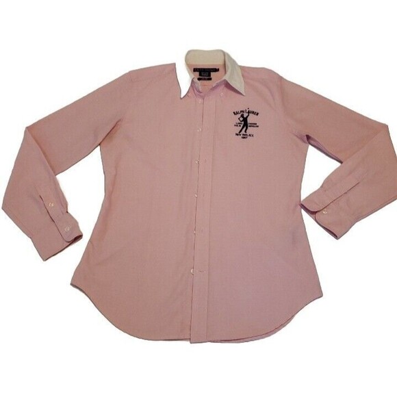 Ralph Lauren Womens Sz10 Sport Tennis Button Down Pink Spring Easter Thick - Picture 2 of 13
